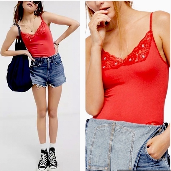 NEW Intimately Free People Side of Sass Beaded Lace Detail Bodysuit  Size Small - Picture 1 of 12